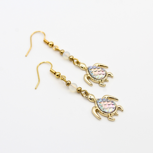 Sea Turtle Earrings w/ Opalite
